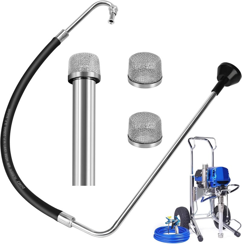 Elyaspedy 2025 New Stainless Steel Suction Hose and Reflux Line Sets,Complimentary 2 Filter,Compatible With Graco 695 795 3900 1095 1595 5900 7900 Airless Spraying Machine,Airless Paint Sprayer Accessories - Image 1